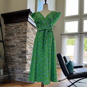 Kate Spade Green Floral Midi Dress